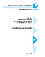 FGSV Hinweise für die Durchführung von Haushaltsbefragungen zum Mobilitätsverhalten 