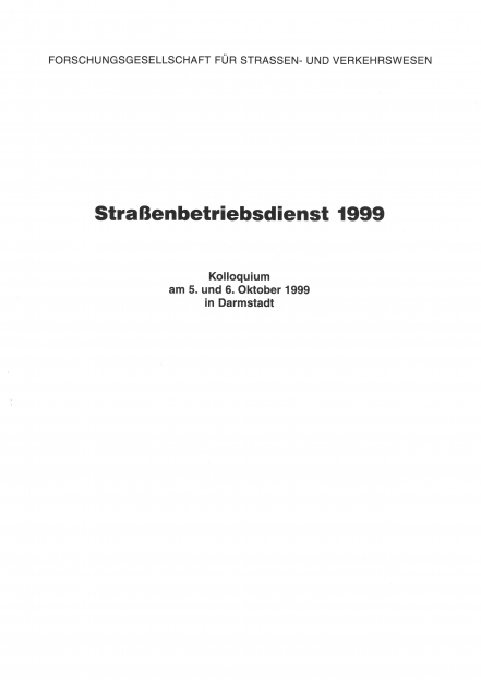 Straßenbetriebsdienst 1999 